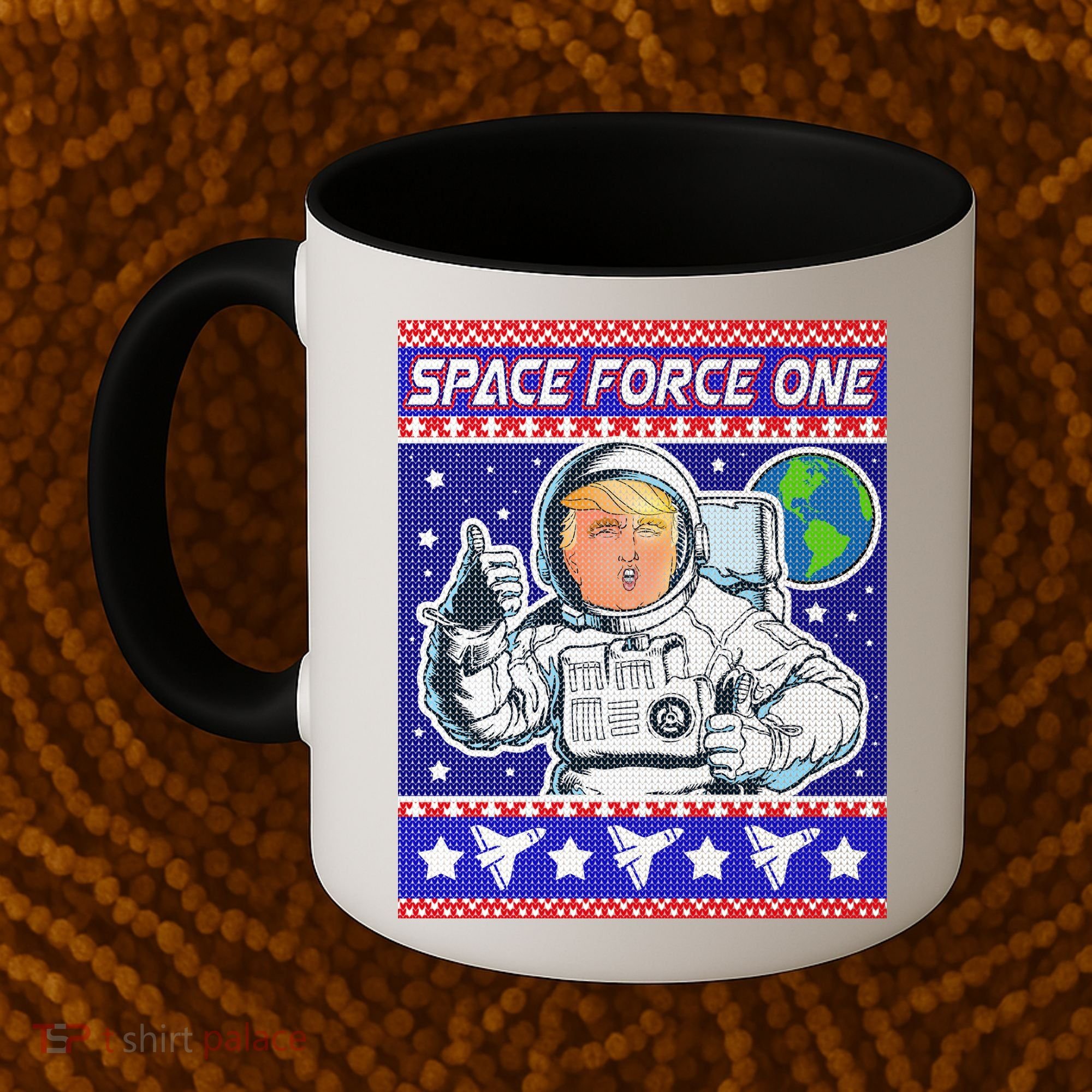 Trump Space Force One Ugly Christmas Coffee Mug