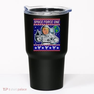Trump Space Force One Ugly Christmas Tumbler