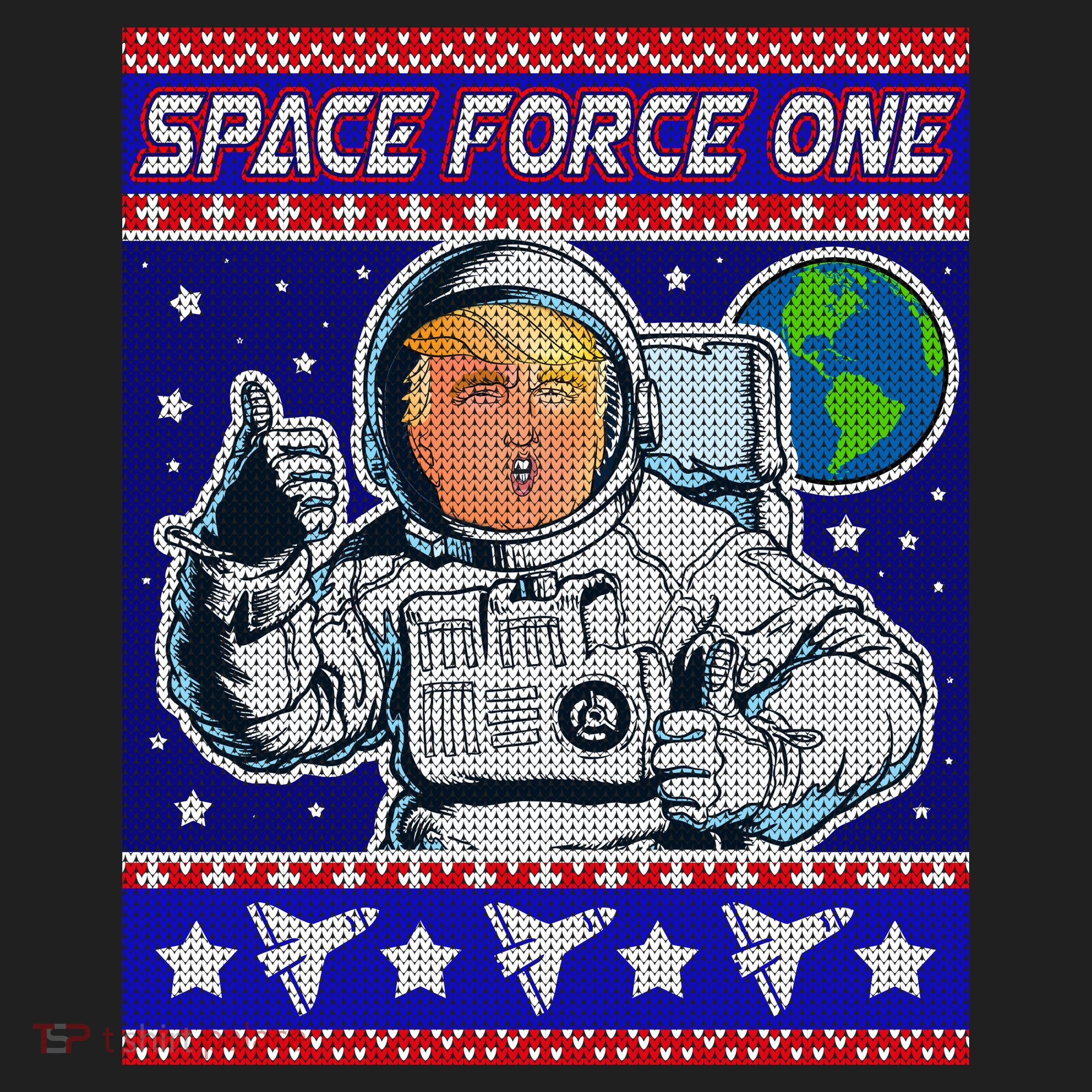 Trump Space Force One Ugly Christmas Tumbler