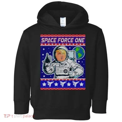 Trump Space Force One Ugly Christmas Toddler Hoodie