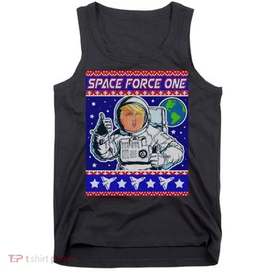 Trump Space Force One Ugly Christmas Tank Top