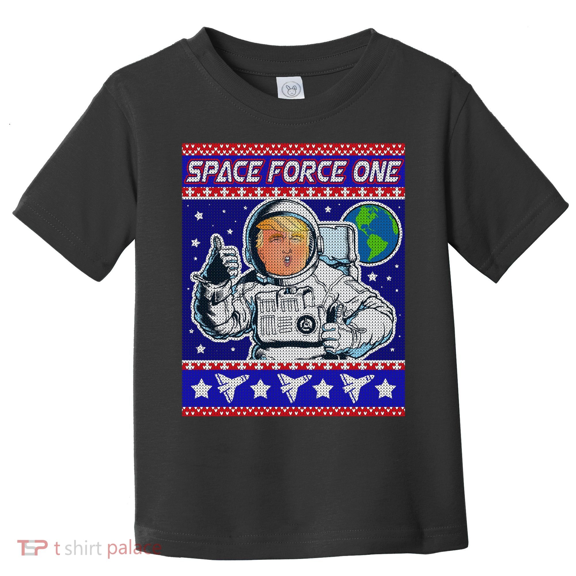 Trump Space Force One Ugly Christmas Toddler T-Shirt