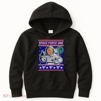 Trump Space Force One Ugly Christmas Kids Hoodie thumb 0