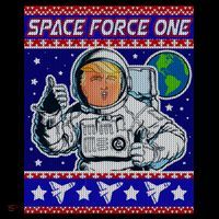 Trump Space Force One Ugly Christmas Kids Hoodie thumb 5