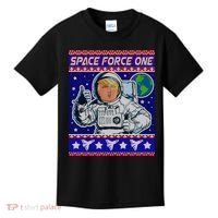 Trump Space Force One Ugly Christmas Kids T-Shirt thumb 0