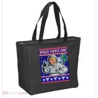 Trump Space Force One Ugly Christmas Tote Bag thumb 2