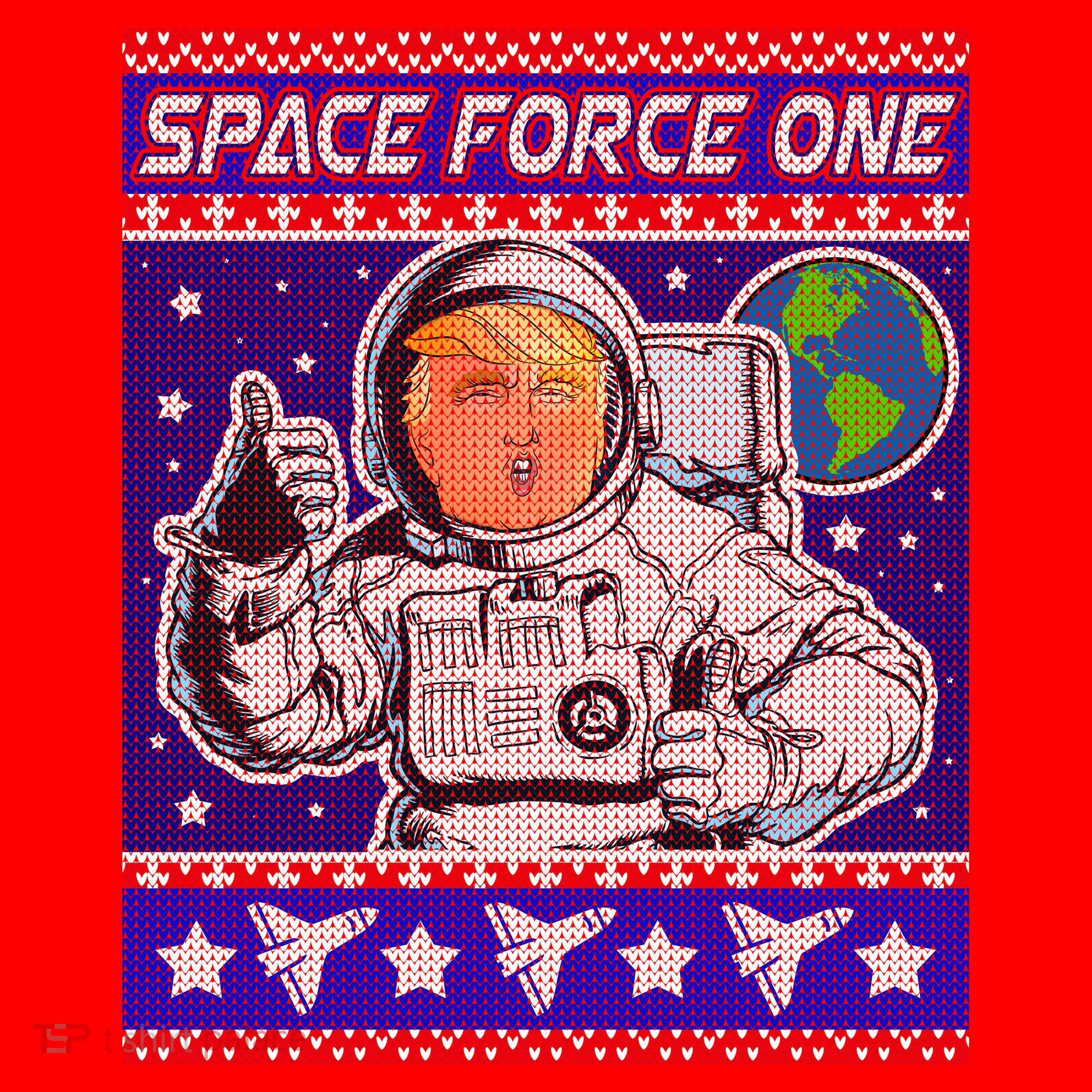 Trump Space Force One Ugly Christmas Santa Hat