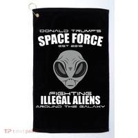 Trump Space Force Team Fight Illegal Aliens Golf Towel thumb 0