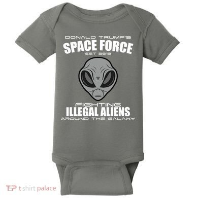 Trump Space Force Team Fight Illegal Aliens Baby Bodysuit
