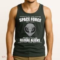 Trump Space Force Team Fight Illegal Aliens Tank Top thumb 3