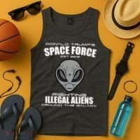 Trump Space Force Team Fight Illegal Aliens Tank Top thumb 4