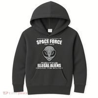 Trump Space Force Team Fight Illegal Aliens Kids Hoodie thumb 0