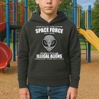 Trump Space Force Team Fight Illegal Aliens Kids Hoodie thumb 2