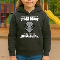 Trump Space Force Team Fight Illegal Aliens Kids Hoodie thumb 3