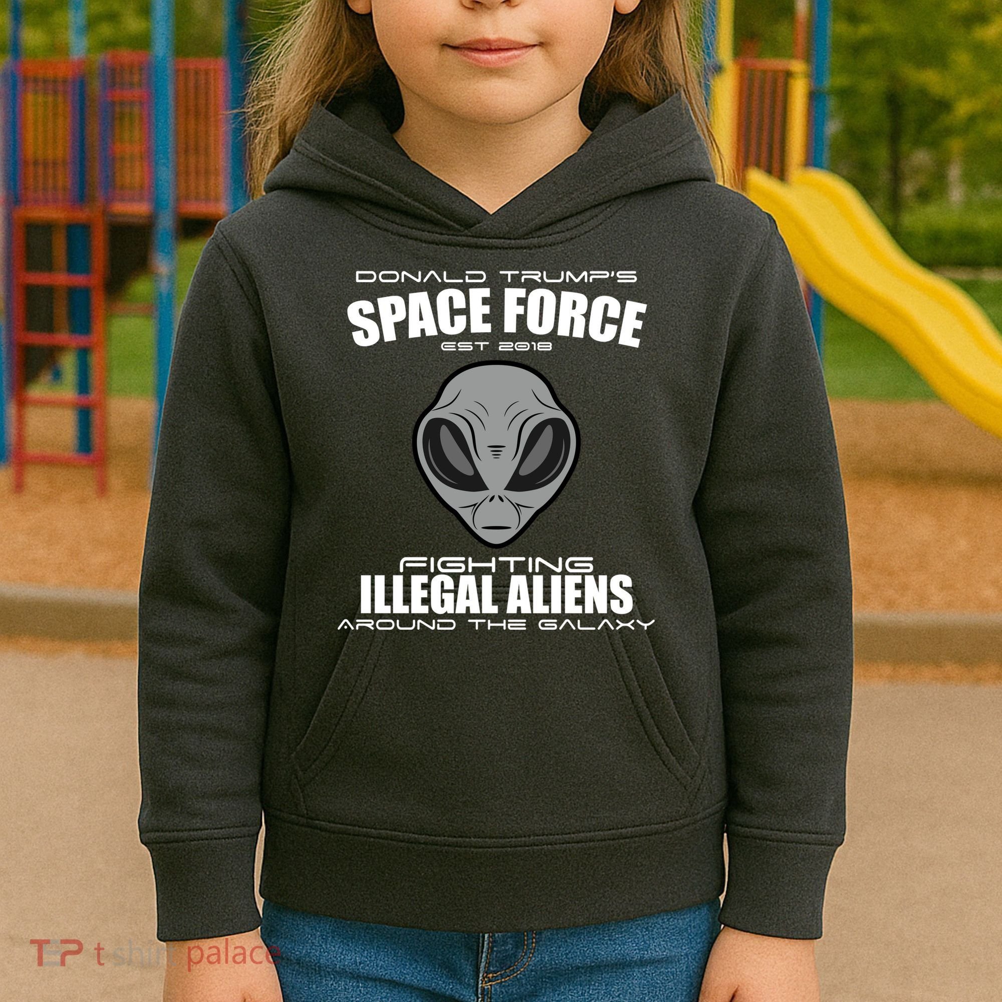 Trump Space Force Team Fight Illegal Aliens Kids Hoodie