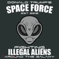 Trump Space Force Team Fight Illegal Aliens Kids Long Sleeve Shirt thumb 2