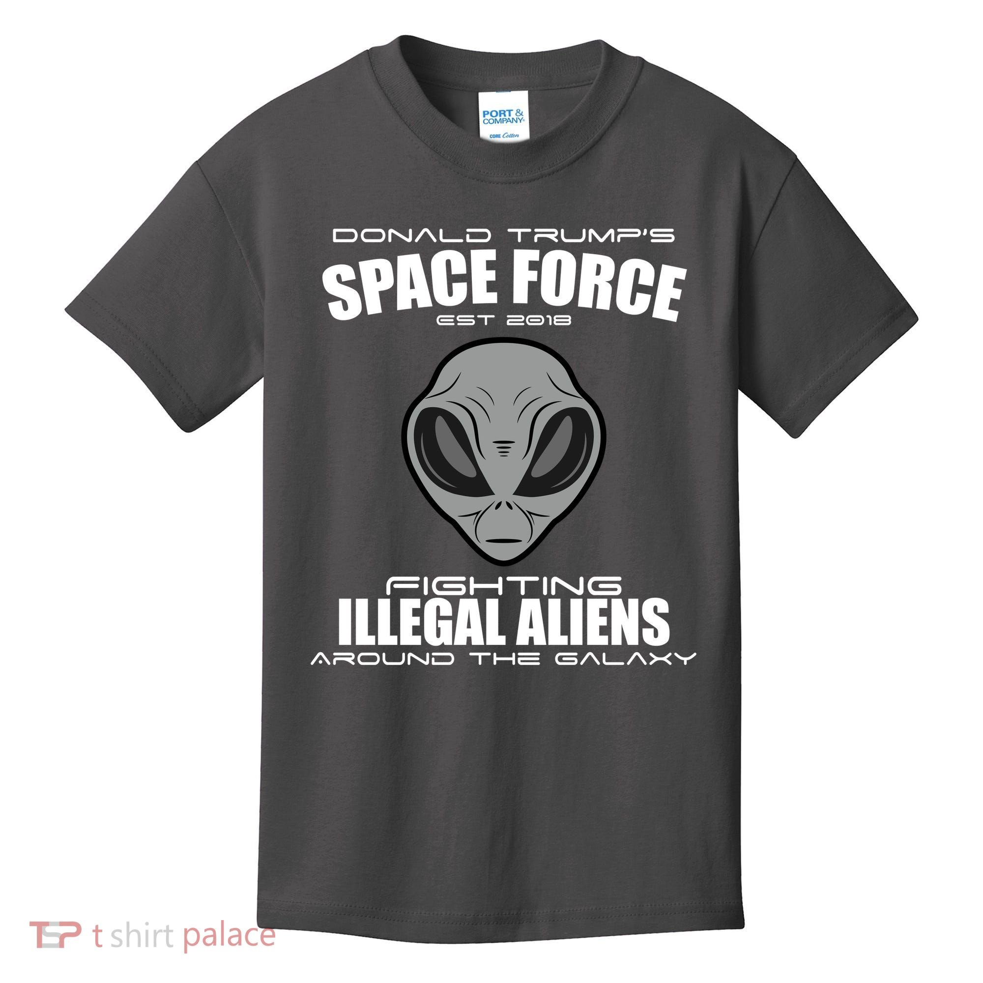 Trump Space Force Team Fight Illegal Aliens Kids T-Shirt