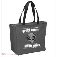 Trump Space Force Team Fight Illegal Aliens Tote Bag thumb 2