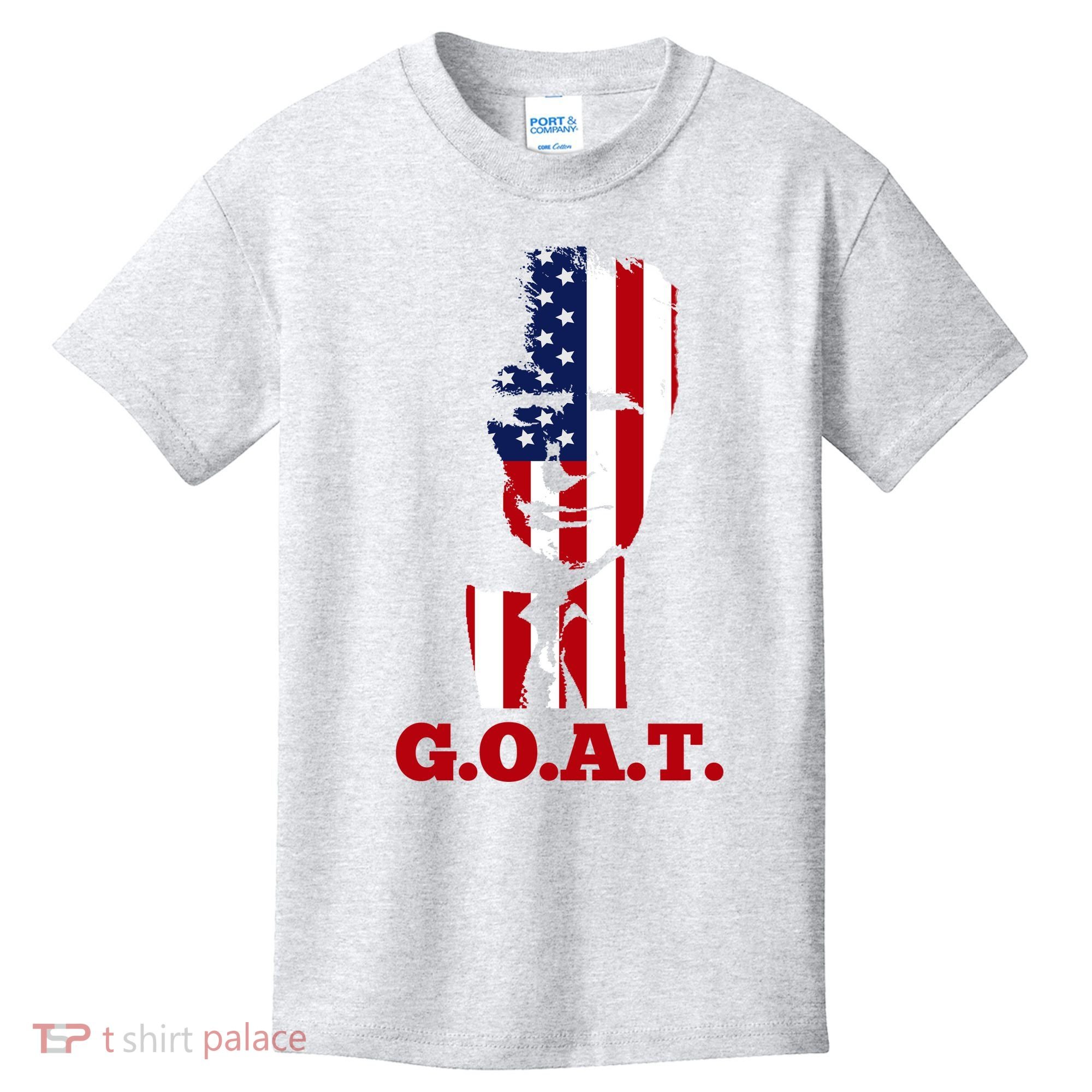 Trump USA Flag GOAT Kids T-Shirt