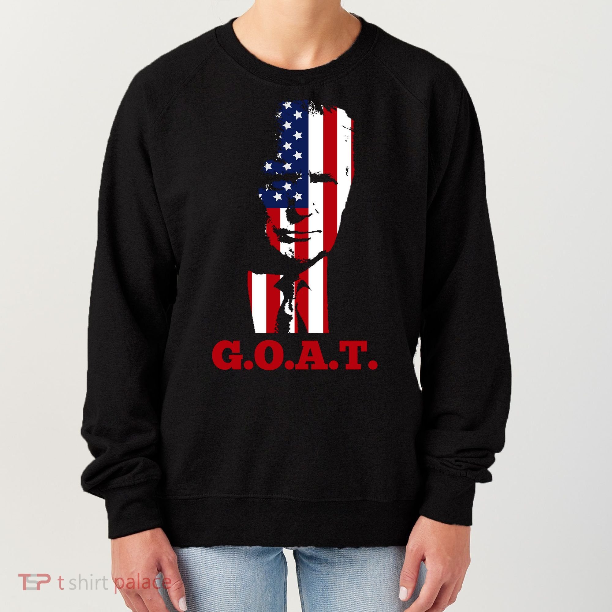 Trump USA Flag GOAT Women's Sweatshirt