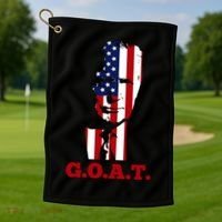 Trump USA Flag GOAT Golf Towel thumb 1