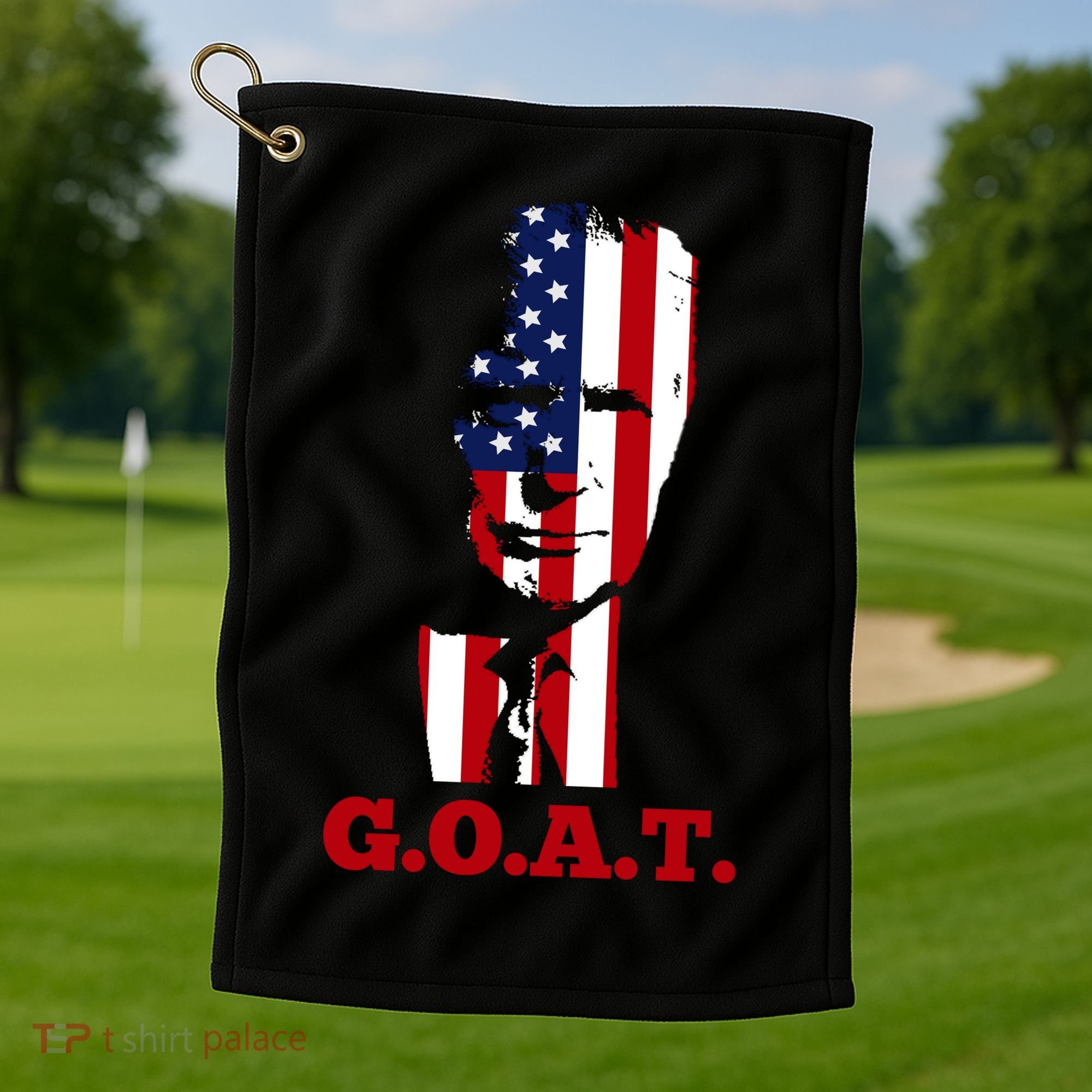 Trump USA Flag GOAT Golf Towel