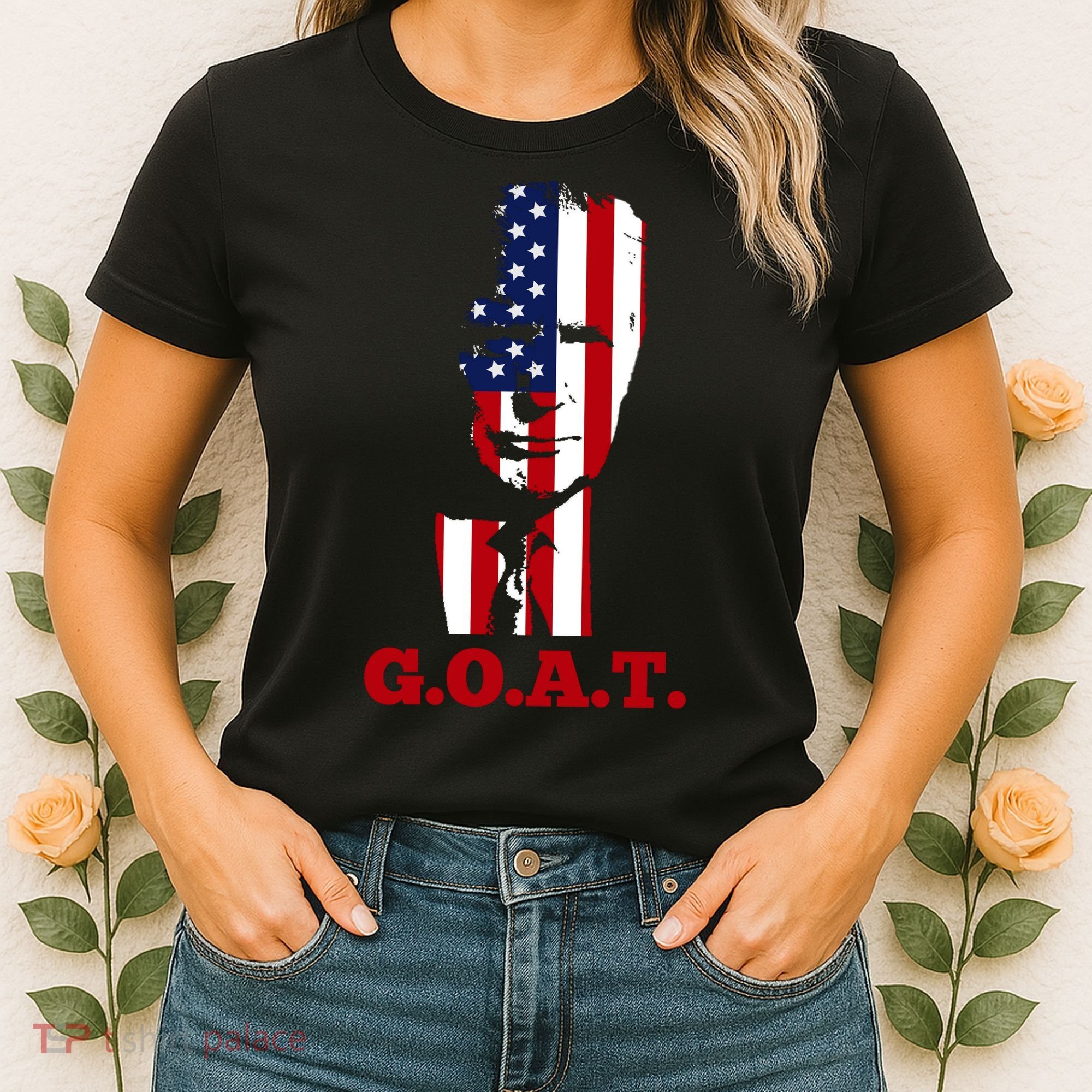 Trump USA Flag GOAT Women's T-Shirt