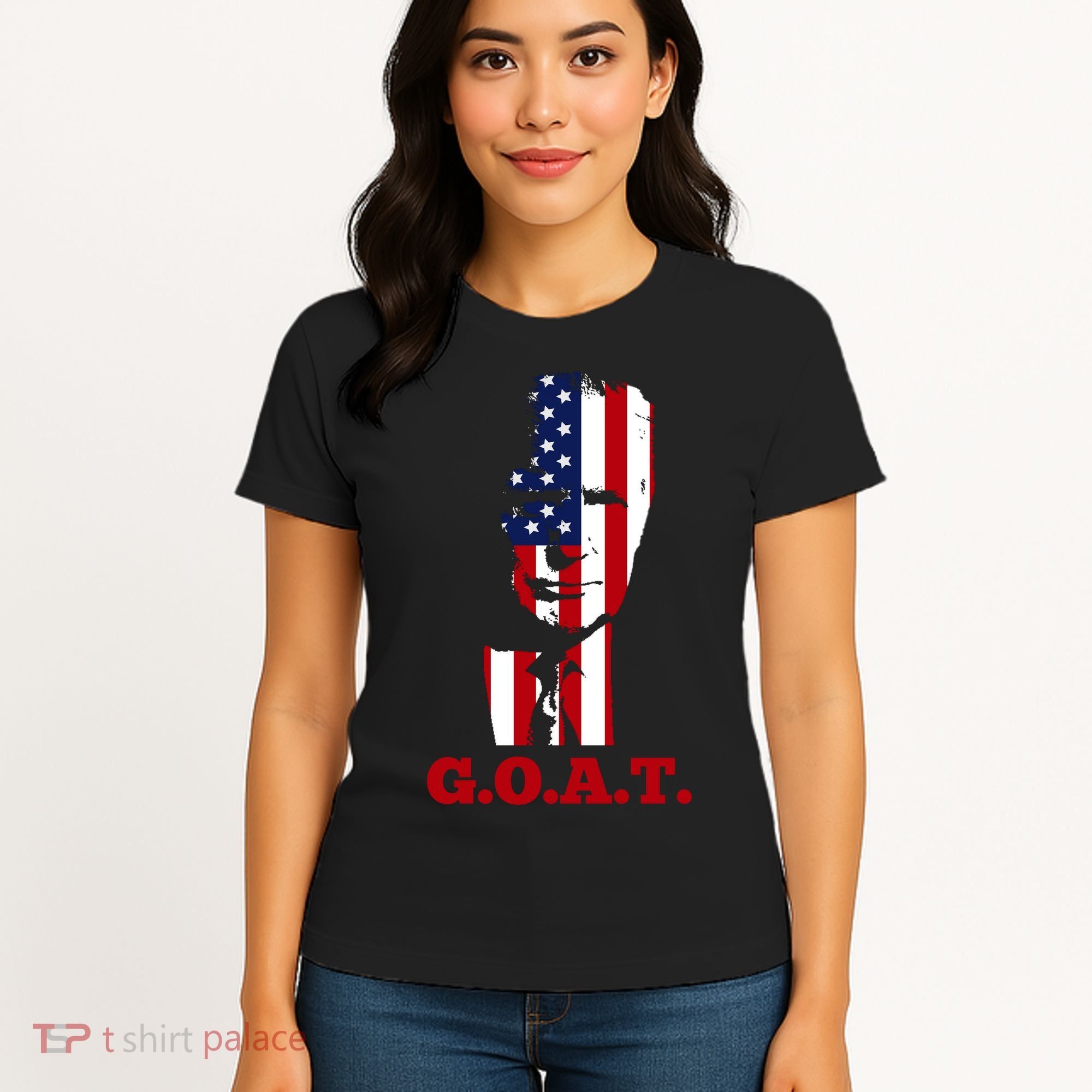 Trump USA Flag GOAT Women's T-Shirt