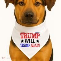 Trump Will Trump Again USA-Made Doggie Bandana thumb 1