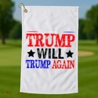 Trump Will Trump Again Golf Towel thumb 1