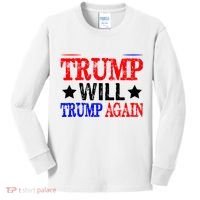 Trump Will Trump Again Kids Long Sleeve Shirt thumb 0