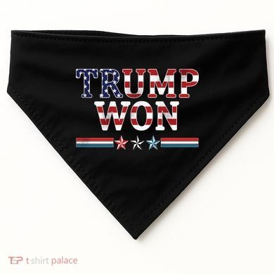 Trump Won American Flag Pro Republican USA-Made Doggie Bandana