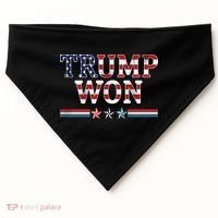 Trump Won American Flag Pro Republican USA-Made Doggie Bandana thumb 0