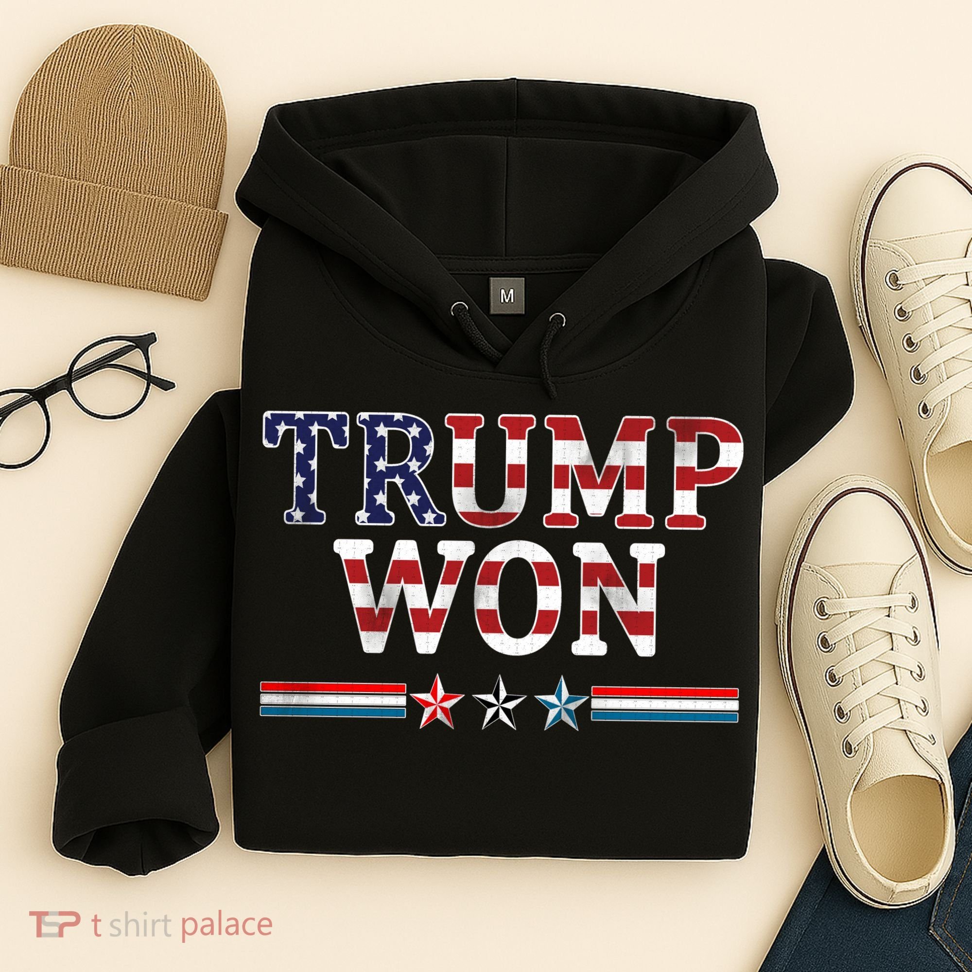 Trump Won American Flag Pro Republican Hoodie