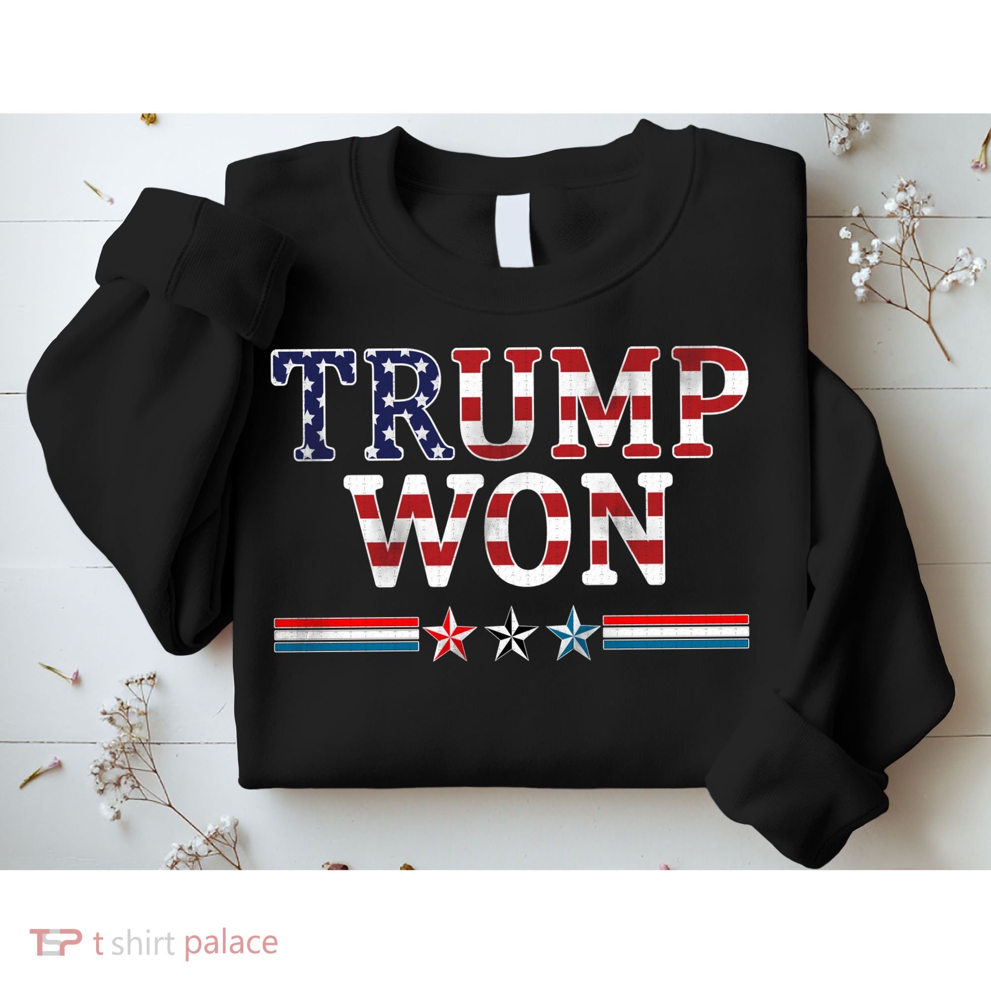 Trump Won American Flag Pro Republican Sweatshirt