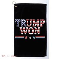 Trump Won American Flag Pro Republican Golf Towel thumb 0