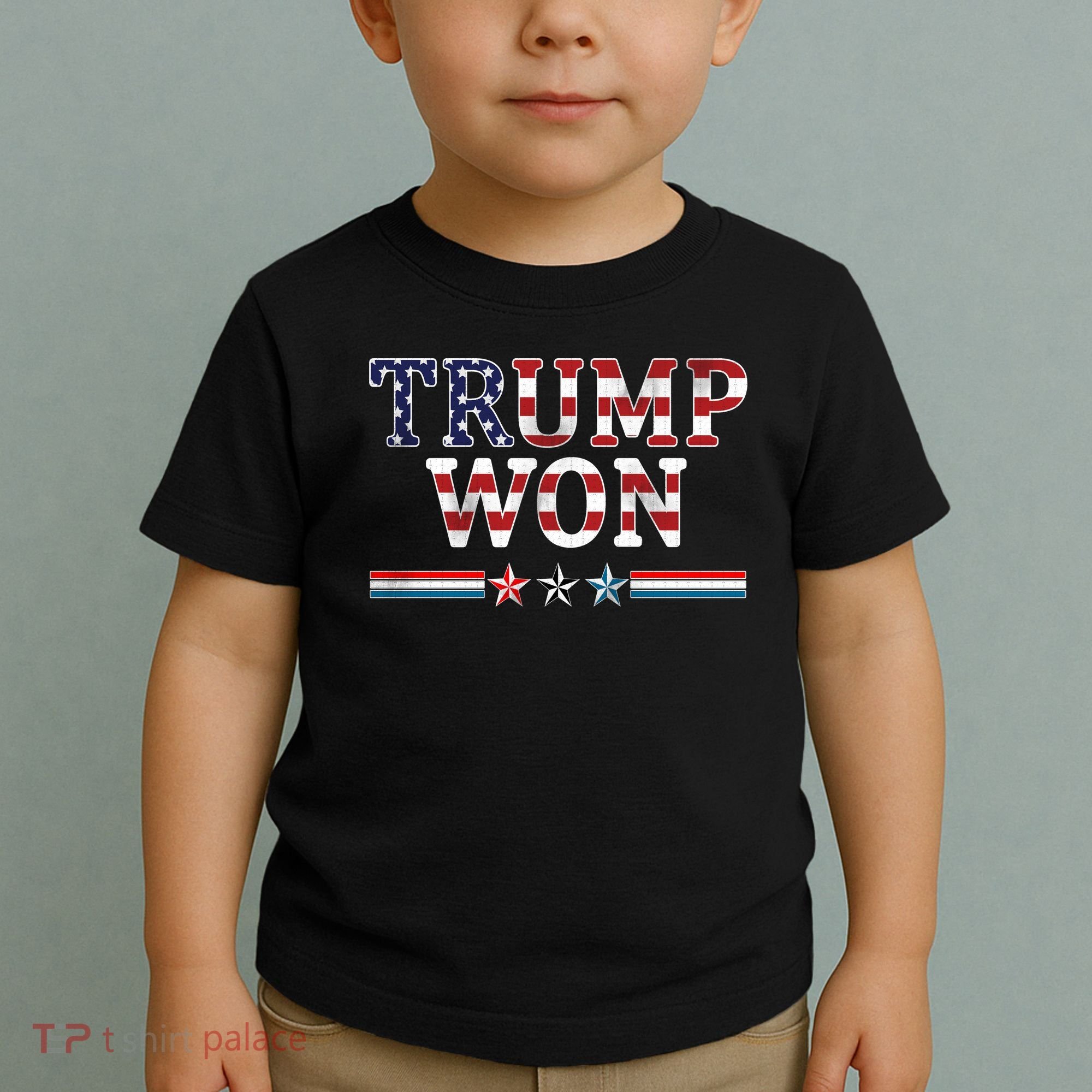 Trump Won American Flag Pro Republican Toddler T-Shirt