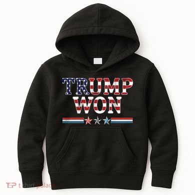 Trump Won American Flag Pro Republican Kids Hoodie