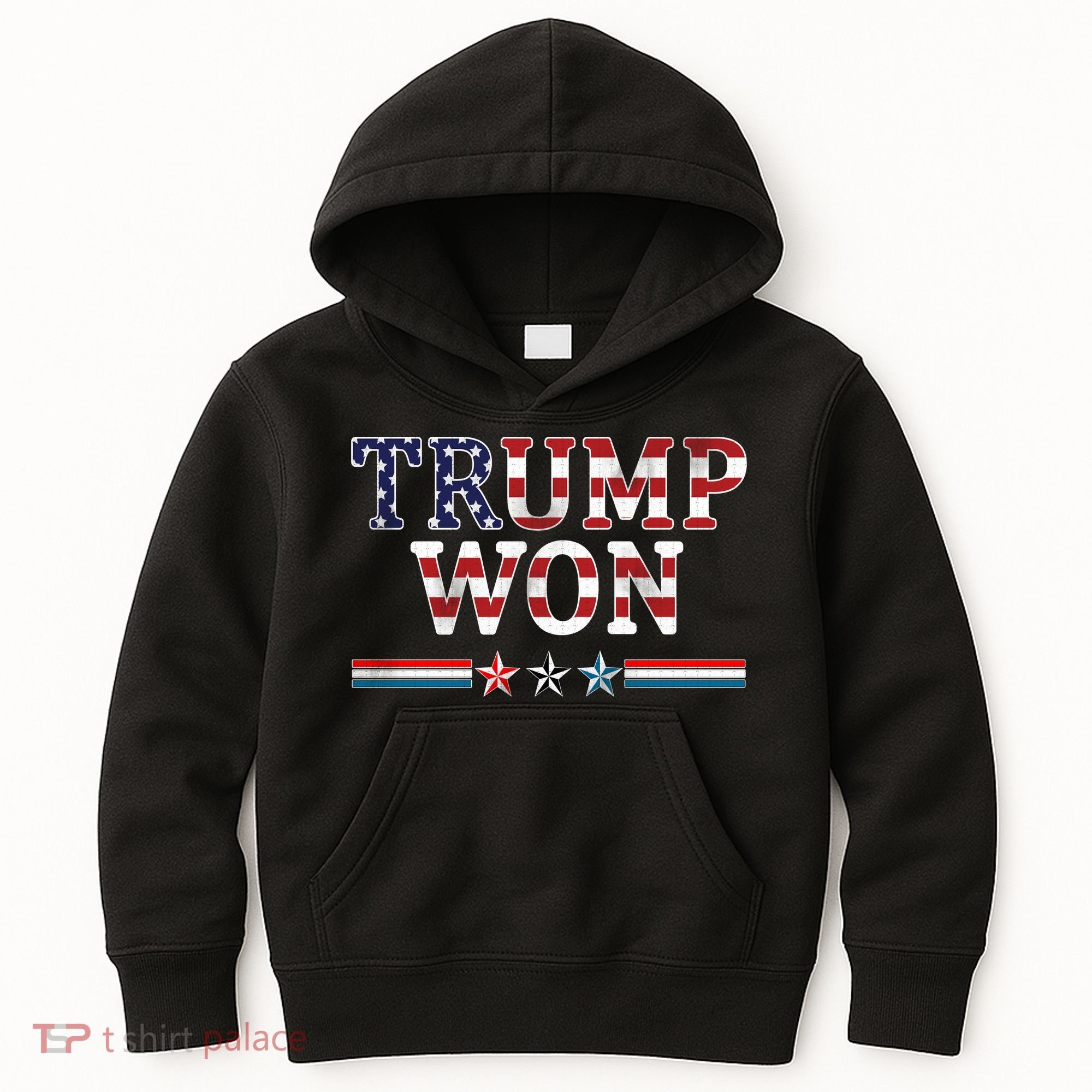 Trump Won American Flag Pro Republican Kids Hoodie