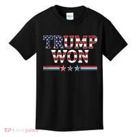 Trump Won American Flag Pro Republican Kids T-Shirt thumb 0