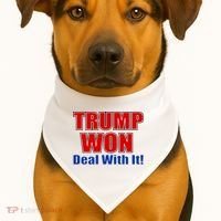 Trump Won Deal With It USA-Made Doggie Bandana thumb 1