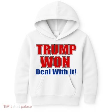 Trump Won Deal With It Kids Hoodie