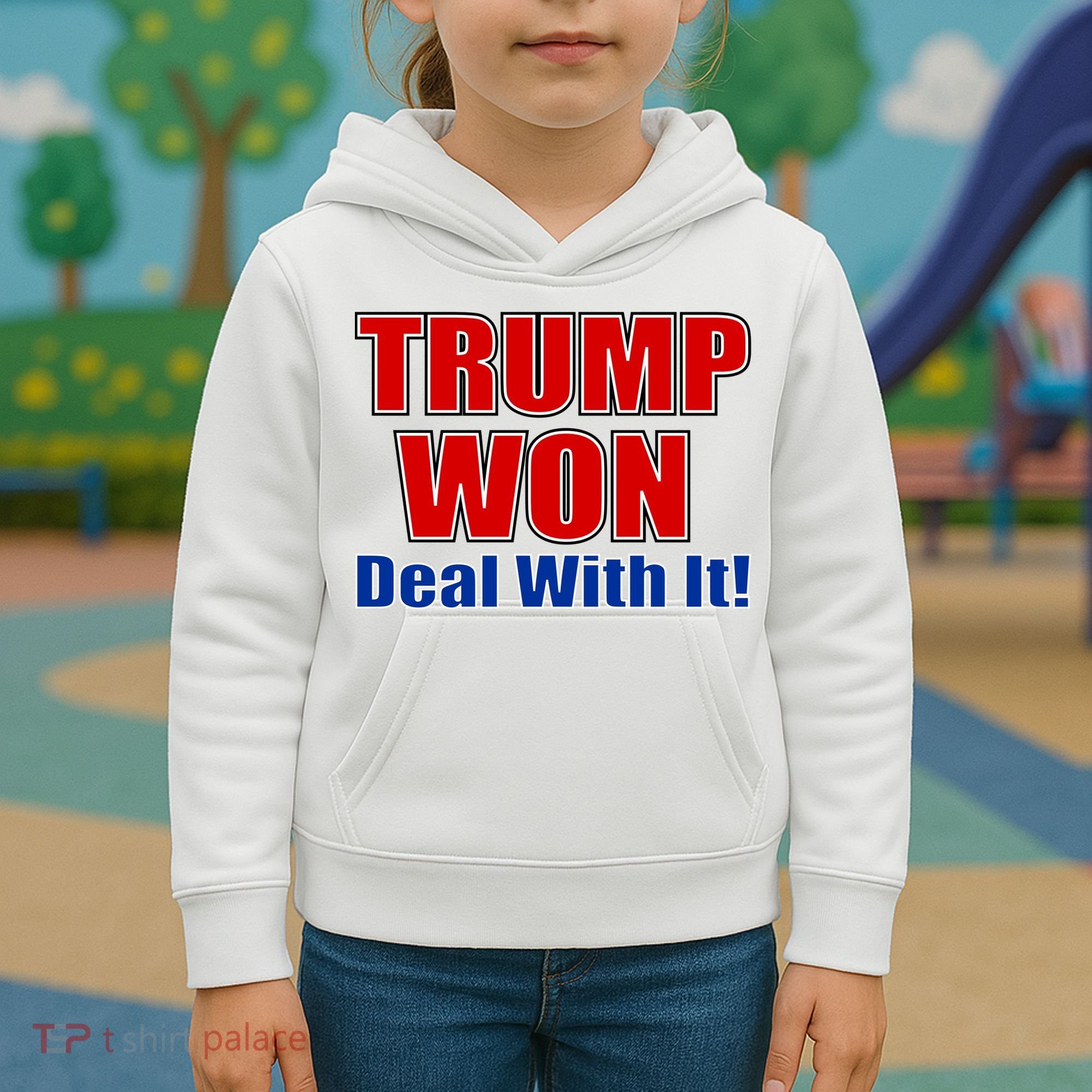 Trump Won Deal With It Kids Hoodie