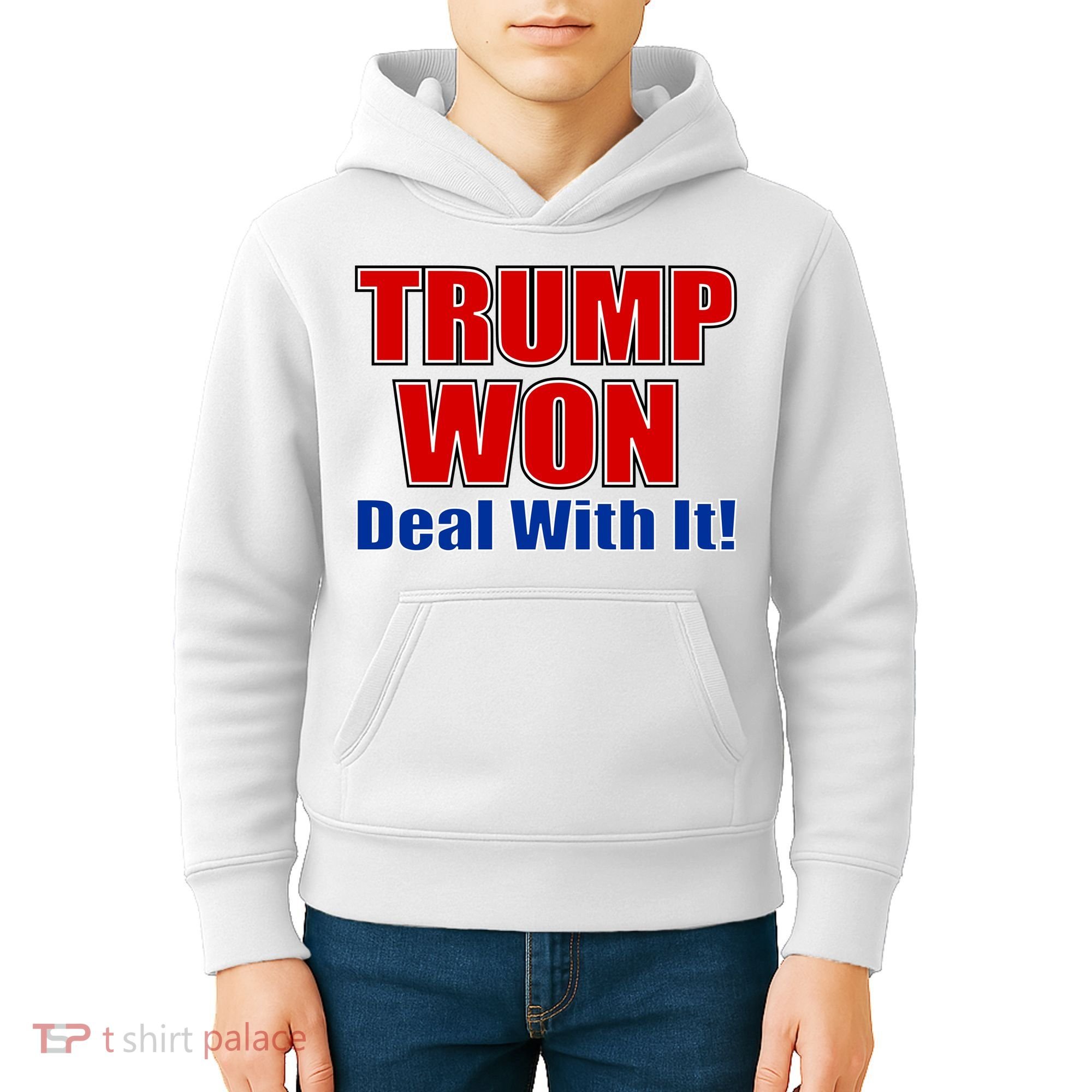Trump Won Deal With It Kids Hoodie