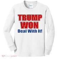 Trump Won Deal With It Kids Long Sleeve Shirt thumb 0