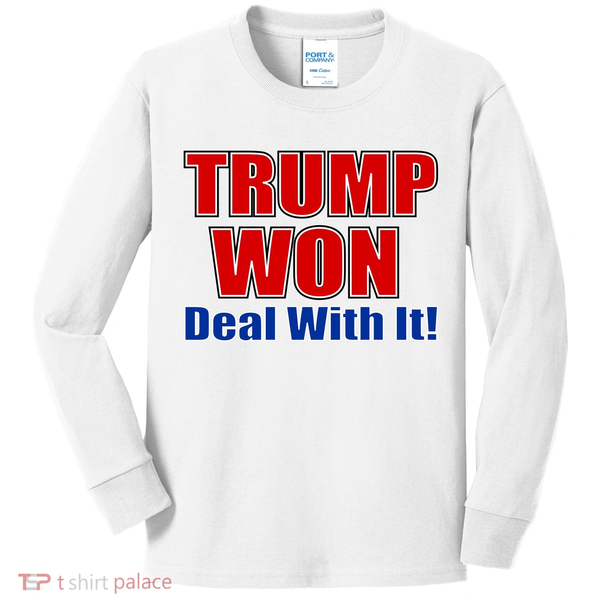 Trump Won Deal With It Kids Long Sleeve Shirt