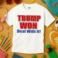 Trump Won Deal With It Kids T-Shirt thumb 3