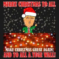Trump Yuge Merry Chrsitmas To All & Build A Wall Women's Hoodie thumb 2