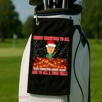 Trump Yuge Merry Chrsitmas To All & Build A Wall Golf Towel thumb 2