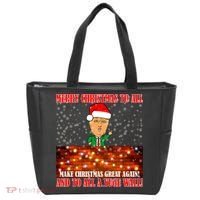 Trump Yuge Merry Chrsitmas To All & Build A Wall Tote Bag thumb 0
